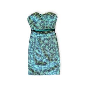 Charlie Jade dress blue green XS Strapless summer tropical